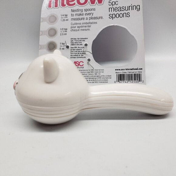 New Joie Cat Measuring Spoon Set Meow 5 Piece White - Picture 12 of 15